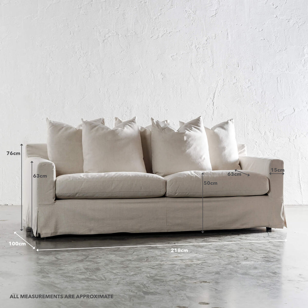 LEGATO 3.5 SEATER SOFA WITH MEASUREMENTS