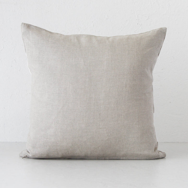 LINEN CUSHION BUNDLE x 2 |  50 x 50cm  |  SAND + WHITE STRIPE - BACK