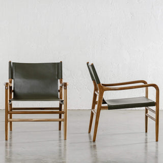 MALAND CONTEMPO SLING ARM CHAIR  |  OLIVE GREEN LEATHER