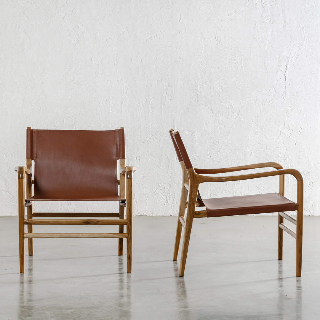 MALAND CONTEMPO SLING ARMCHAIR  |  TAN LEATHER