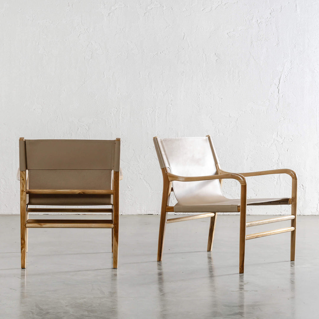 PRE ORDER  |  MALAND CONTEMPO SLING ARMCHAIR  |  LIGHT TAUPE LEATHER
