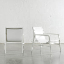 MALAND SLING LEATHER ARM CHAIR  |  WHITE ON WHITE LEATHER