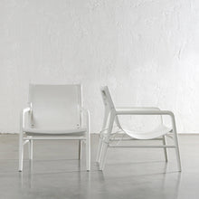 MALAND SLING LEATHER ARM CHAIR  |  WHITE ON WHITE LEATHER