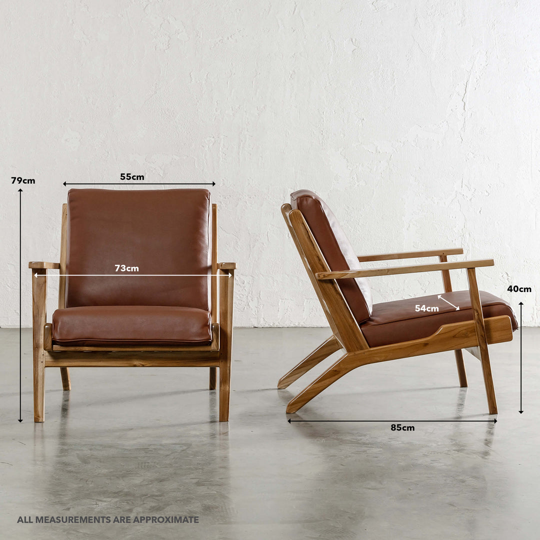 PRE ORDER | MALAND SVEN ARM CHAIR | TAN LEATHER  |  MEASUREMENTS