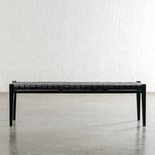 MALAND WOVEN LEATHER BENCH  |  BLACK ON BLACK UNSTYLED