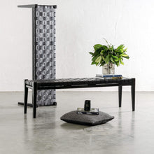 MALAND WOVEN LEATHER BENCH  |  BLACK ON BLACK