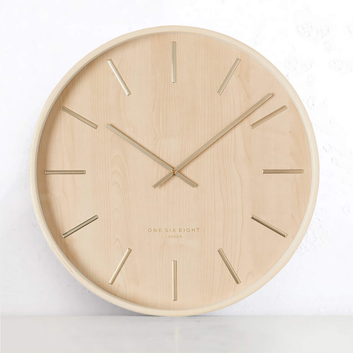 ONE SIX EIGHT LONDON  |  MARCUS WALL CLOCK  |  NATURAL WOOD  |  51CM