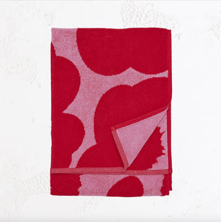 MARIMEKKO  |  UNIKKO GUEST TOWEL, FACE TOWEL  |  RED + LIGHT PINK
