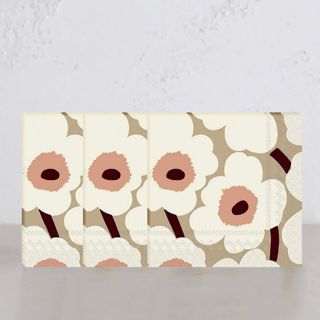 MARIMEKKO  |  UNIKKO PAPER NAPKIN BUNDLE  |  CREAM + ROSE