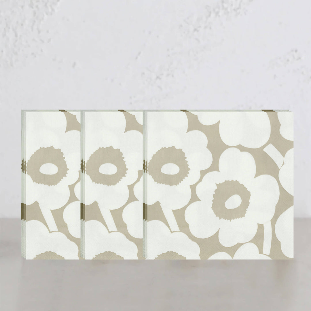 MARIMEKKO  |  UNIKKO PAPER NAPKIN BUNDLE  |  LINEN + WHITE