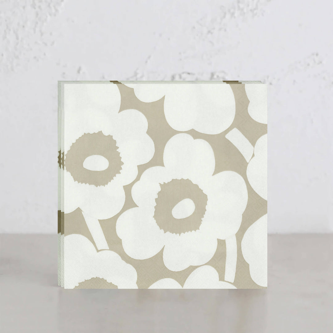 MARIMEKKO  |  UNIKKO PAPER NAPKINS  |  LINEN + WHITE