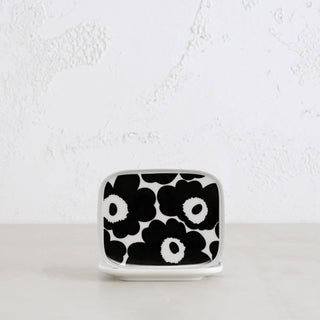 MARIMEKKO UNIKKO PLATE 15CM | BLACK + WHITE | SET OF 2