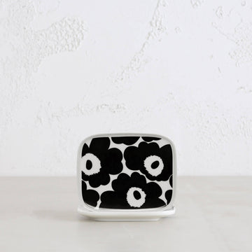 MARIMEKKO UNIKKO PLATE 15CM | BLACK + WHITE | SET OF 2