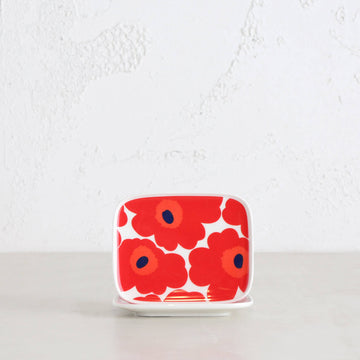 MARIMEKKO UNIKKO PLATE 15CM | RED + WHITE | SET OF 2