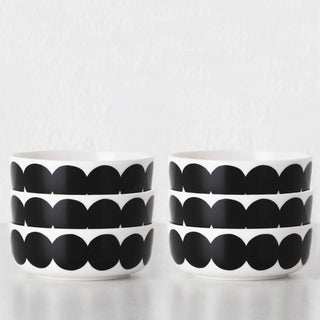 MARIMEKKO | OIVA RASYMATTO BOWL 4DL BUNDLE X6 | BLACK + WHITE