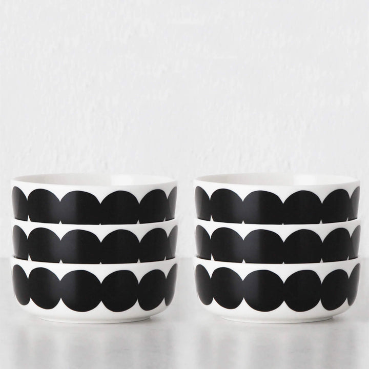 MARIMEKKO | OIVA RASYMATTO BOWL 4DL BUNDLE X6 | BLACK + WHITE