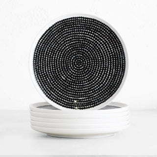 MARIMEKKO | OIVA RASYMATTO PLATE 25CM | BLACK SPOT | SET OF 6