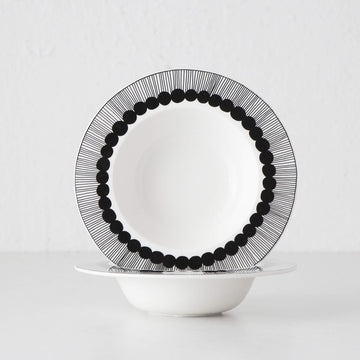 MARIMEKKO | OIVA SIIRTOLAPUUTARHA DEEP PLATE 20cm | BUNDLE X2 | BLACK + WHITE