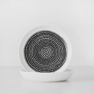 MARIMEKKO | RASYMATTO LTD EDITION PLATE 20.5CM BUNDLE X2 | BLACK + WHITE