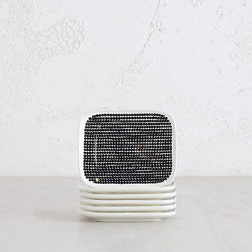 MARIMEKKO | RASYMATTO PLATE 12 X 15CM | BLACK + WHITE | SET OF 6