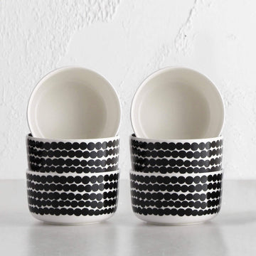 MARIMEKKO | SIIRTOLAPUUTARHA BOWL 5DL | BLACK + WHITE | SET OF 6