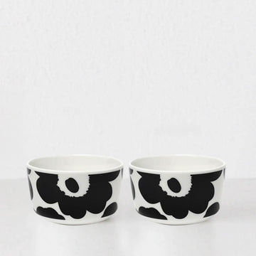 MARIMEKKO | UNIKKO BOWL 5DL BUNDLE | SET OF 2 | BLACK + WHITE
