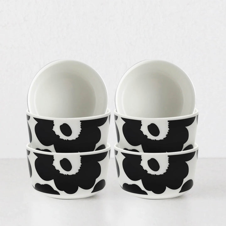 MARIMEKKO | UNIKKO BOWL 5DL BUNDLE | SET OF 6 | BLACK + WHITE