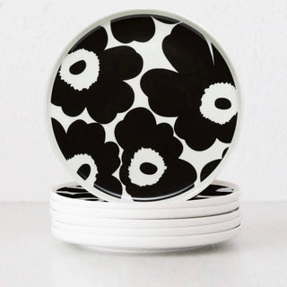 MARIMEKKO | UNIKKO PLATE 20CM BUNDLE | BUNDLE X6 | BLACK + WHITE