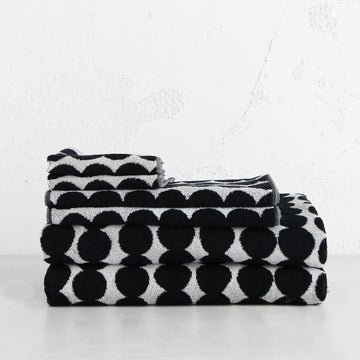 MARIMEKKO RASYMATTO BLACK SPOT BATH TOWEL  |  MODERN BATHROOM TOWELS