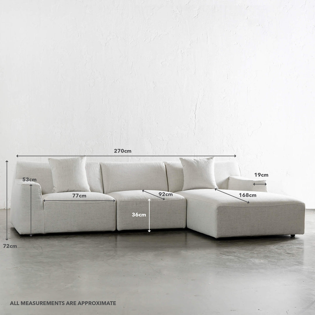 MATTEO MODULAR SOFA | DIMPSE SILVER  |  MEASUREMENTS