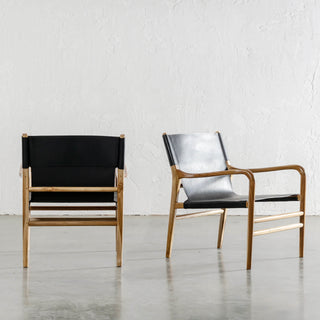 MALAND CONTEMPO SLING ARM CHAIR  |  BLACK LEATHER