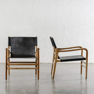 MALAND CONTEMPO SLING ARM CHAIR  |  BLACK LEATHER