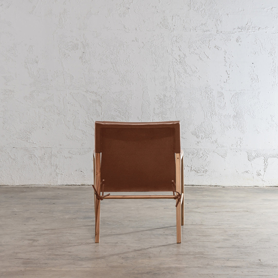 PRE ORDER  |  MALAND SLING LEATHER ARMCHAIR  |  TAN LEATHER