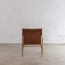 MALAND SLING LEATHER ARM CHAIR  |  TAN LEATHER REAR VIEW