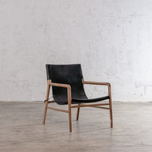 MALAND SLING LEATHER ARM CHAIR  |  BLACK LEATHER