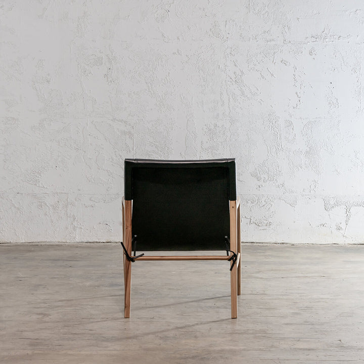 MALAND SLING LEATHER ARM CHAIR  |  BLACK LEATHER