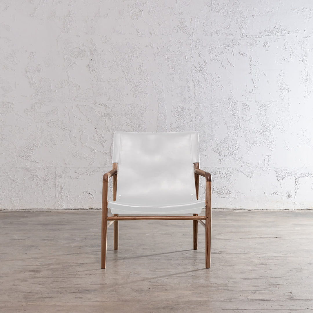 MALAND SLING LEATHER ARM CHAIR  |  WHITE LEATHER