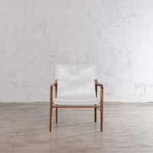 MALAND SLING LEATHER ARM CHAIR | WHITE LEATHER | FRONT