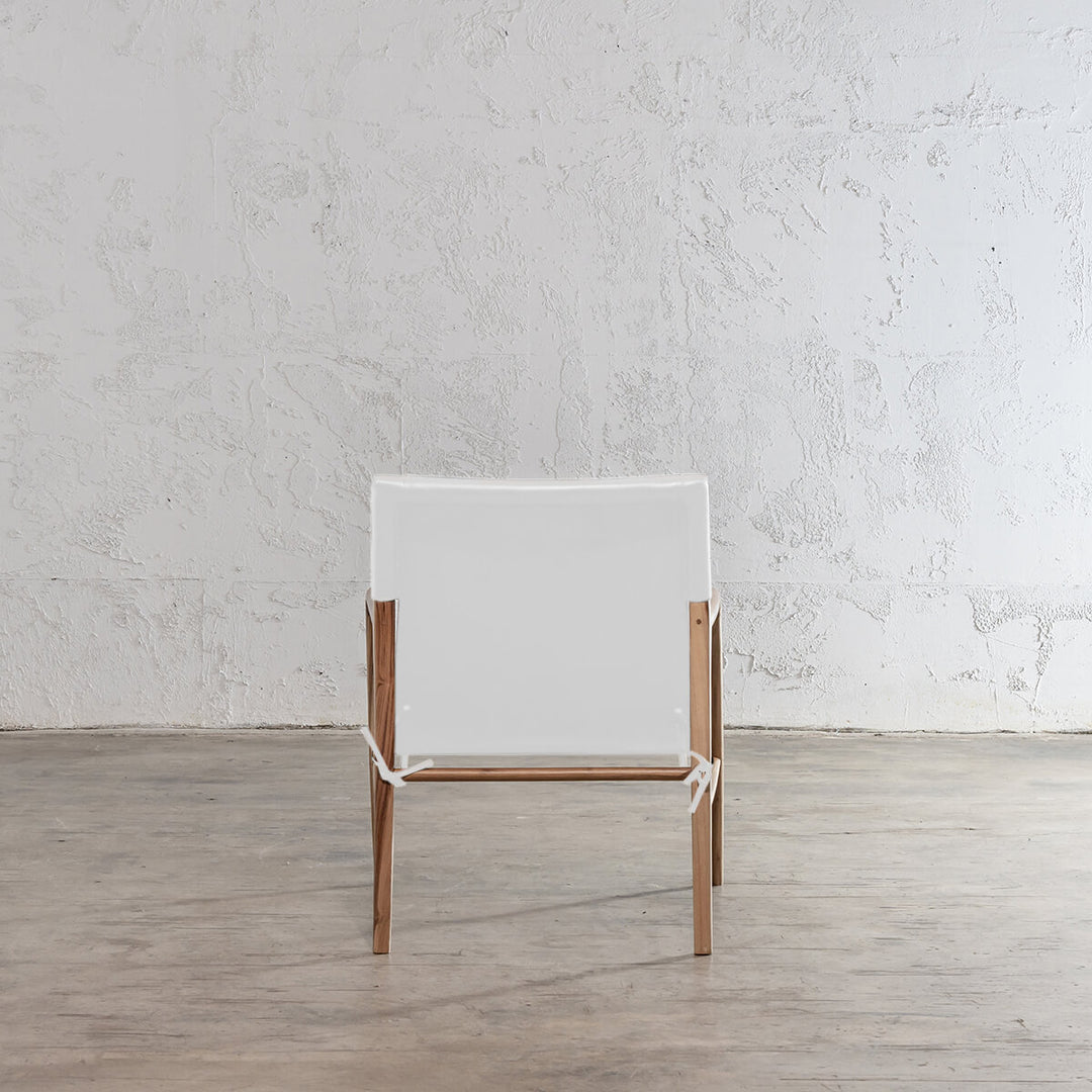 MALAND SLING LEATHER ARM CHAIR | WHITE LEATHER | BACK