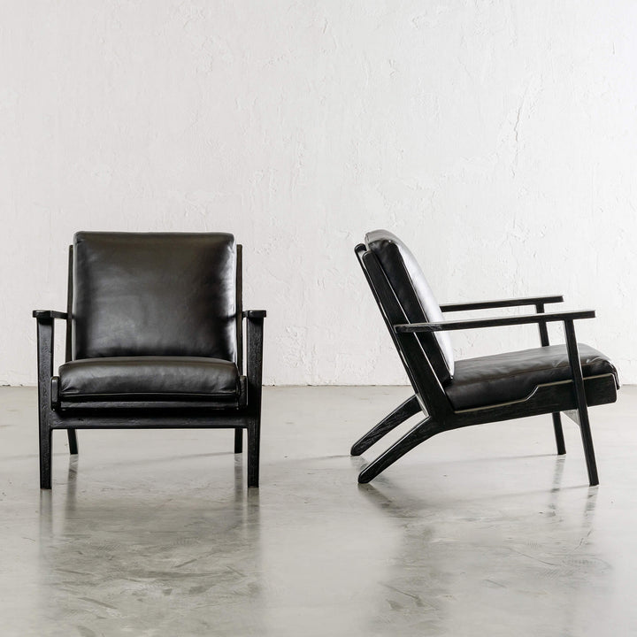 MALAND SVEN ARM CHAIR  |  BLACK ON BLACK LEATHER