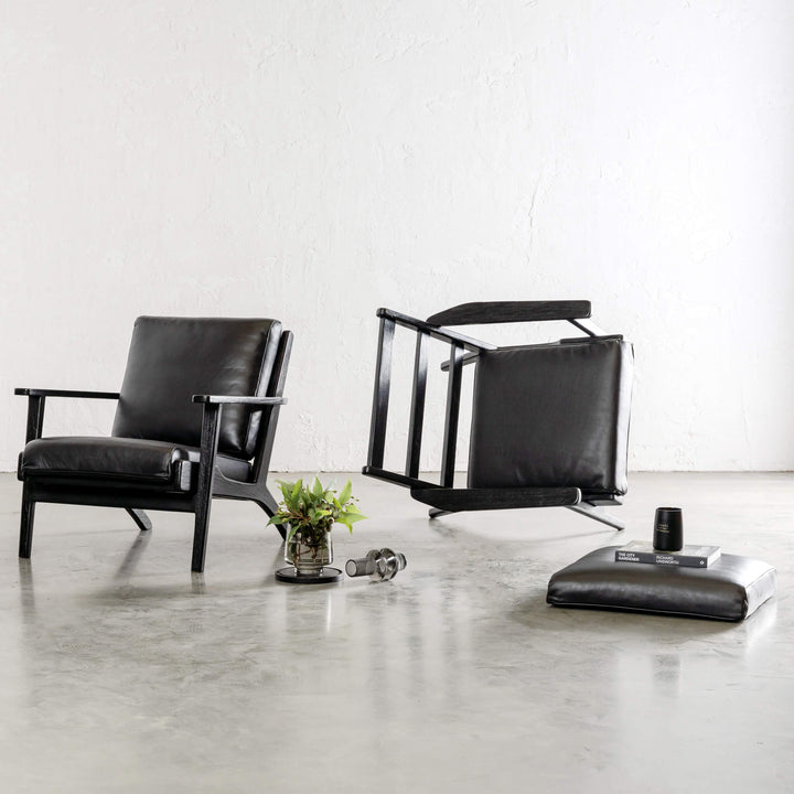 MALAND SVEN ARM CHAIR  |  BLACK ON BLACK LEATHER