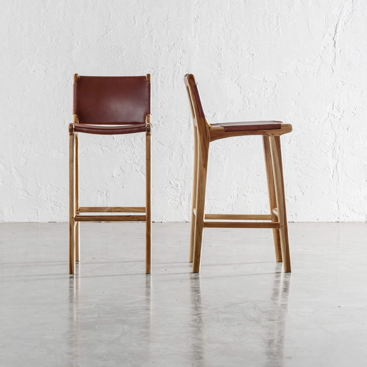 MALAND LEATHER BAR CHAIRS  |  TAN LEATHER HIDE