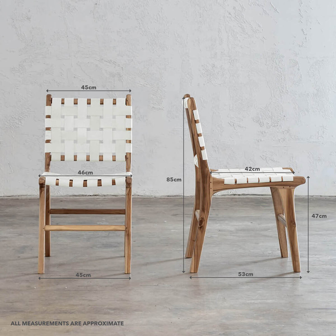 PRE ORDER  |  MALAND SOLID LEATHER HIDE DINING CHAIR  |  BUNDLE + SAVE  |  WHITE LEATHER HIDE