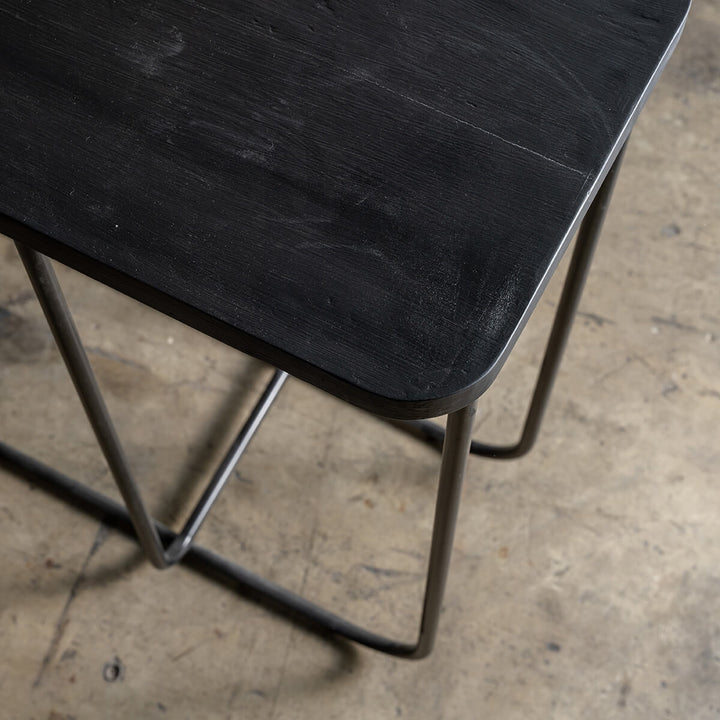 MANSAM SIDEBOARD CONSOLE  |  BRUSHED BLACK ELM CLOSE UP