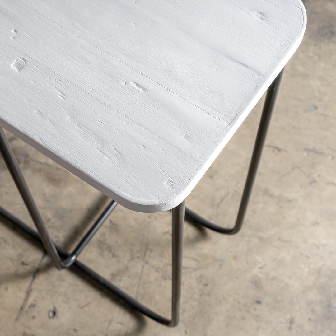 MANSAM SIDEBOARD CONSOLE  |  120CM  |  BRUSHED WHITE ELM CLOSE UP