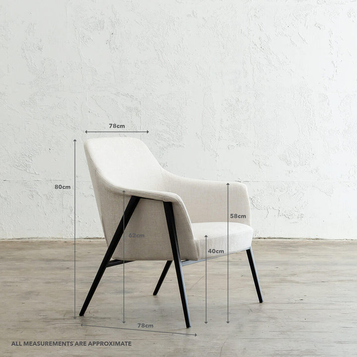 MARCUS ARM CHAIR  |  CASPER WHITE WITH MEASUREMENTS