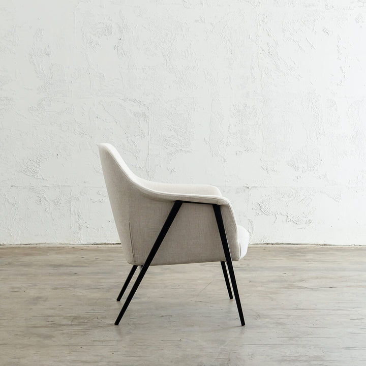 MARCUS ARM CHAIR  |  CASPER WHITE  |  MODERN OCCASIONAL CHAIR  | LOUNGE CHAIR SIDE VIEW