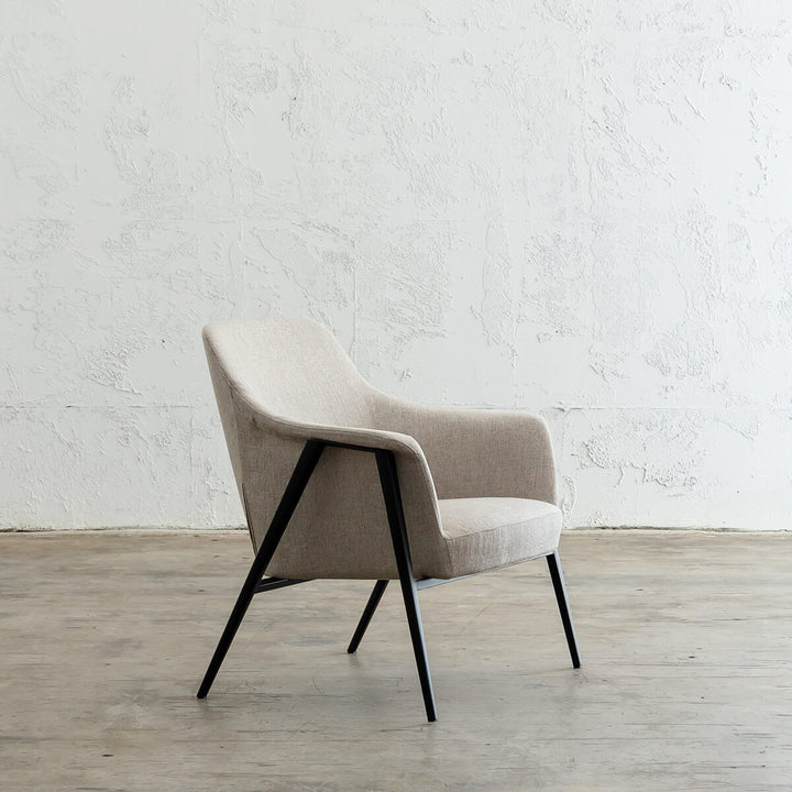 MARCUS ARM CHAIR  |  CASPER WHITE  |  MODERN OCCASIONAL CHAIR  | LOUNGE CHAIR ANGLE VIEW