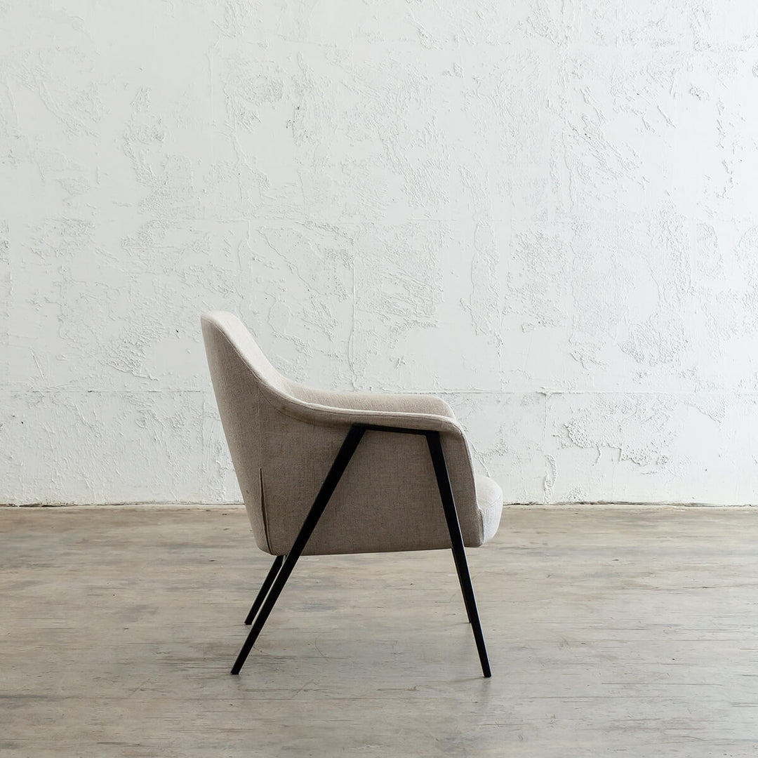 MARCUS ARM CHAIR  |  CASPER WHITE  |  MODERN OCCASIONAL CHAIR  | LOUNGE CHAIR SIDE VIEW