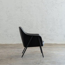 MARCUS ARM CHAIR  |  NOIR BLACK VEGAN LEATHER  |  MODERN OCCASIONAL CHAIR  | LOUNGE CHAIR SIDE VIEW